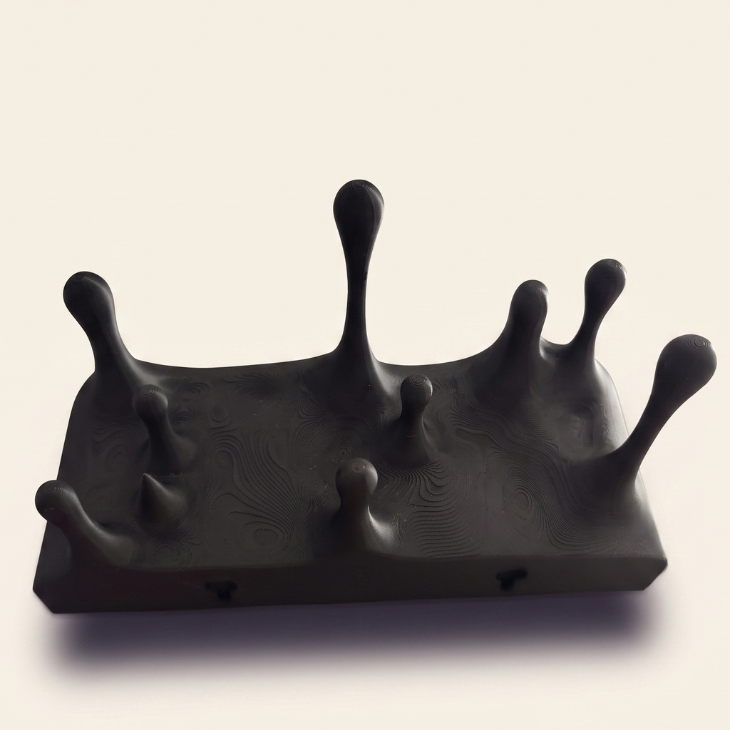 Repisa Flotante "Goteo" Negra — Diseño Moderno Efecto Líquido 3D