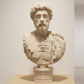 Busto Marco Aurelio - Emperador Romano en Detalle Escultórico