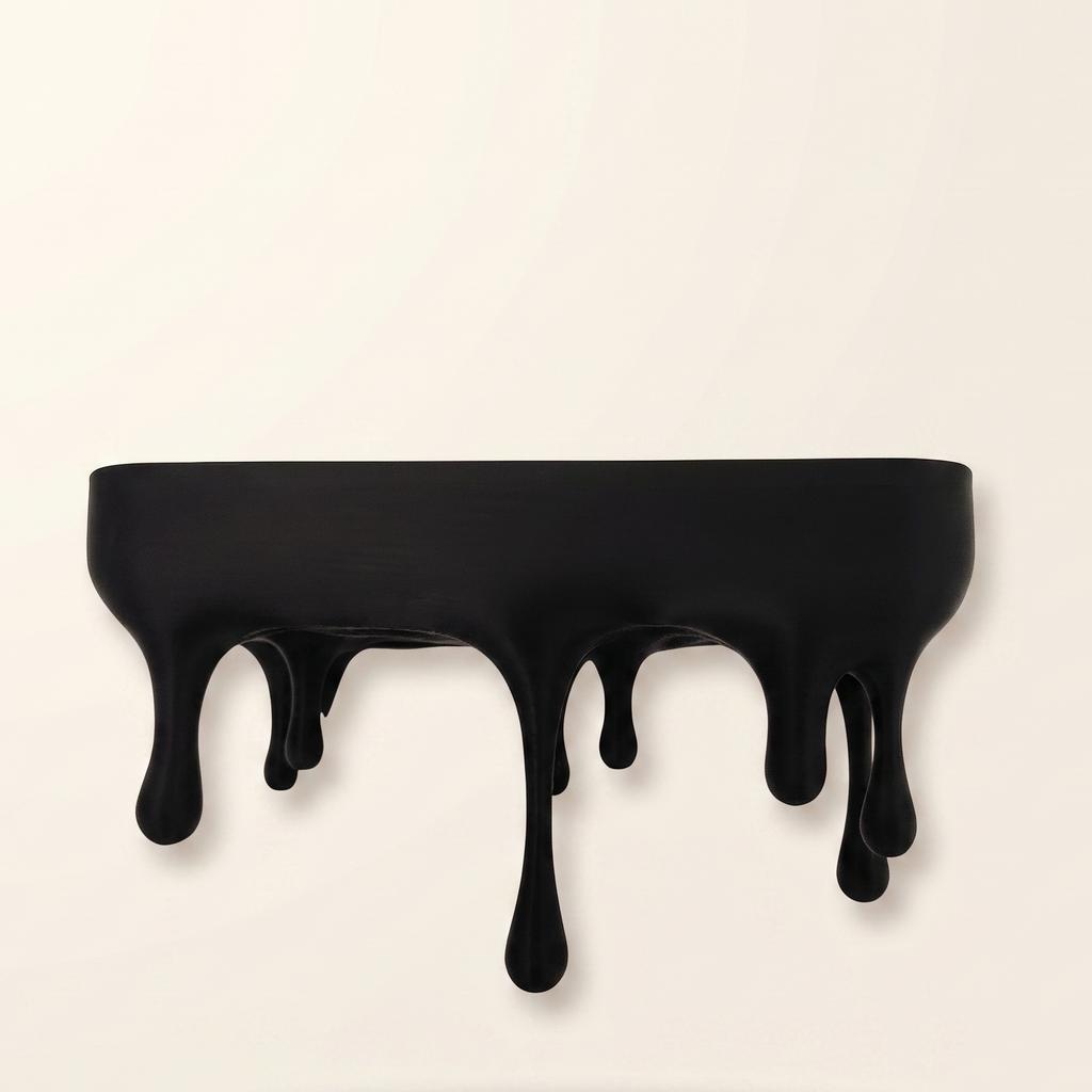Repisa Flotante "Goteo" Negra — Diseño Moderno Efecto Líquido 3D
