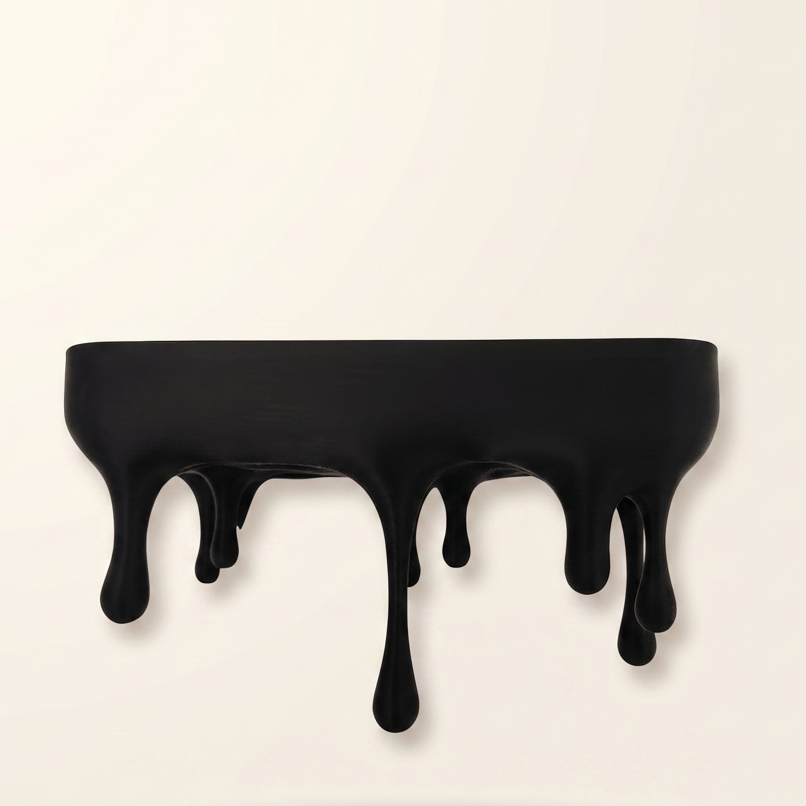 Repisa Flotante "Goteo" Negra — Diseño Moderno Efecto Líquido 3D