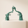 Portal Maya – Escultura Decorativa 3D Tornasol Verde-Negro