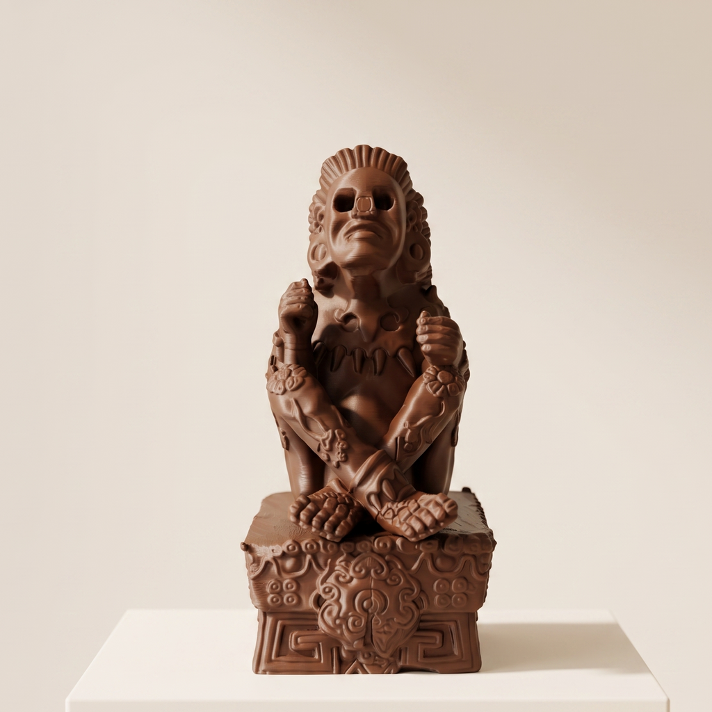 Xochipilli — El Príncipe de las Flores | Escultura 3D Mesoamericana