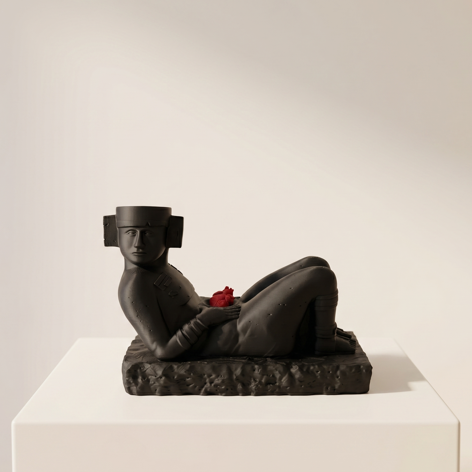 Figura Chac Mool Maya Con Ofrenda