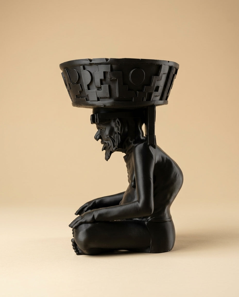 Huehuetéotl Portallaves – Dios Viejo del Fuego, Escultura Impresa en 3D
